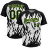 Custom Black Neon Green-White 3D Pattern Abstract Sharp Shape Two-Button Unisex Softball Jersey