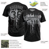 Custom Black Gray 3D Pattern Dripping Splatter Art Two-Button Unisex Softball Jersey