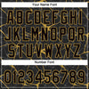 Custom Black Old Gold 3D Pattern Abstract Network Two-Button Unisex Softball Jersey