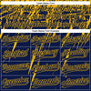 Custom Navy Gold 3D Pattern Abstract Sharp Shape Two-Button Unisex Softball Jersey