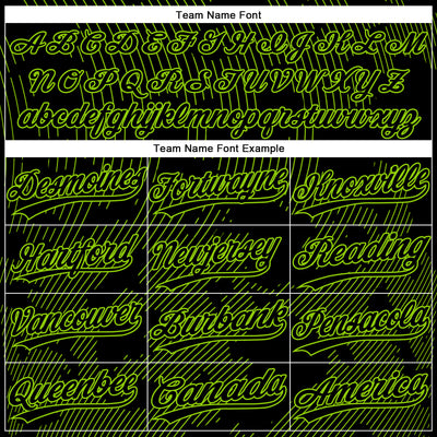 Custom Black Neon Green 3D Pattern Curve Lines Two-Button Unisex Softball Jersey