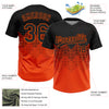 Custom Black Orange 3D Pattern Gradient Square Shapes Two-Button Unisex Softball Jersey