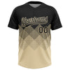 Custom Black Cream 3D Pattern Gradient Square Shapes Two-Button Unisex Softball Jersey