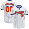 Custom White Royal Pinstripe Orange Two-Button Unisex Softball Jersey