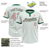 Custom White Kelly Green Pinstripe Medium Pink Two-Button Unisex Softball Jersey