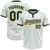 Custom White Green Pinstripe Old Gold Two-Button Unisex Softball Jersey