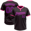 Custom Black Pink Pinstripe Purple Two-Button Unisex Softball Jersey