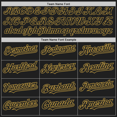 Custom Black Old Gold Pinstripe Old Gold Two-Button Unisex Softball Jersey