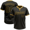 Custom Black Old Gold Pinstripe Old Gold Two-Button Unisex Softball Jersey