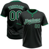 Custom Black Kelly Green Pinstripe White Two-Button Unisex Softball Jersey