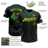 Custom Black Kelly Green Pinstripe Gold Two-Button Unisex Softball Jersey