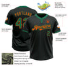 Custom Black Kelly Green Pinstripe Orange Two-Button Unisex Softball Jersey