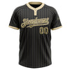 Custom Black Cream Pinstripe Camo Two-Button Unisex Softball Jersey