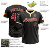 Custom Black Cream Pinstripe Crimson Two-Button Unisex Softball Jersey