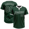 Custom Green White Pinstripe White Two-Button Unisex Softball Jersey