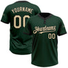 Custom Green Black Pinstripe Cream Two-Button Unisex Softball Jersey