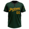 Custom Green Black Pinstripe Gold Two-Button Unisex Softball Jersey