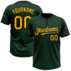 Custom Green Black Pinstripe Gold Two-Button Unisex Softball Jersey