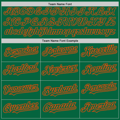 Custom Kelly Green Orange Pinstripe Orange Two-Button Unisex Softball Jersey