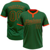 Custom Kelly Green Orange Pinstripe Orange Two-Button Unisex Softball Jersey