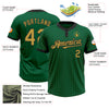 Custom Kelly Green Black Pinstripe Old Gold Two-Button Unisex Softball Jersey