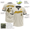 Custom Cream Black Pinstripe Gold Two-Button Unisex Softball Jersey