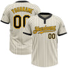 Custom Cream Black Pinstripe Gold Two-Button Unisex Softball Jersey