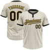 Custom Cream Black Pinstripe Old Gold Two-Button Unisex Softball Jersey