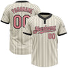 Custom Cream Black Pinstripe Medium Pink Two-Button Unisex Softball Jersey