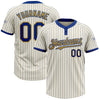 Custom Cream Royal Pinstripe Old Gold Two-Button Unisex Softball Jersey