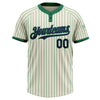 Custom Cream Kelly Green Pinstripe Navy Two-Button Unisex Softball Jersey