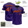 Custom Purple Black Pinstripe Orange Two-Button Unisex Softball Jersey