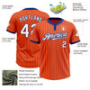 Custom Orange Royal Pinstripe White Two-Button Unisex Softball Jersey