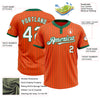 Custom Orange Kelly Green Pinstripe White Two-Button Unisex Softball Jersey