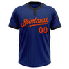 Custom Royal Black Pinstripe Orange Two-Button Unisex Softball Jersey