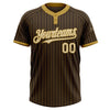 Custom Brown Old Gold Pinstripe Cream Two-Button Unisex Softball Jersey