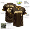 Custom Brown Old Gold Pinstripe Cream Two-Button Unisex Softball Jersey