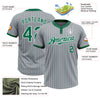 Custom Gray Kelly Green Pinstripe White Two-Button Unisex Softball Jersey