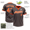 Custom Steel Gray Orange Pinstripe White Two-Button Unisex Softball Jersey