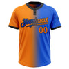 Custom Thunder Blue Bay Orange-Black Gradient Fashion Two-Button Unisex Softball Jersey