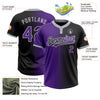 Custom Black Purple-Gray Gradient Fashion Two-Button Unisex Softball Jersey