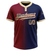 Custom Navy Vintage USA Flag Maroon-City Cream Gradient Fashion Two-Button Unisex Softball Jersey