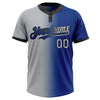 Custom Royal Gray-Black Gradient Fashion Two-Button Unisex Softball Jersey