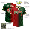 Custom Green Red-Cream Gradient Fashion Two-Button Unisex Softball Jersey