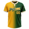 Custom Green Gold-Cream Gradient Fashion Two-Button Unisex Softball Jersey