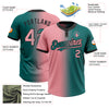 Custom Teal Medium Pink-Black Gradient Fashion Two-Button Unisex Softball Jersey