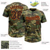 Custom Camo Black-Orange Salute To Service Two-Button Unisex Softball Jersey