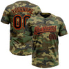 Custom Camo Black-Orange Salute To Service Two-Button Unisex Softball Jersey