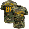 Custom Camo Gold-Black Salute To Service Two-Button Unisex Softball Jersey