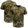 Custom Camo Black-Gold Salute To Service Two-Button Unisex Softball Jersey